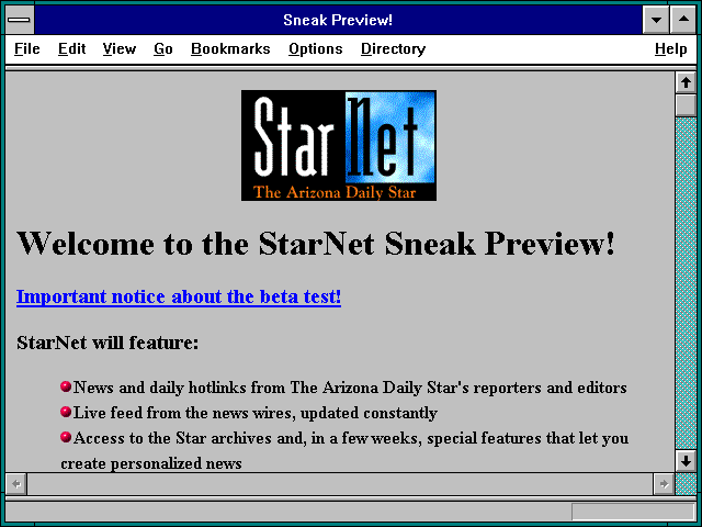 Screenshot of Sneak Preview!