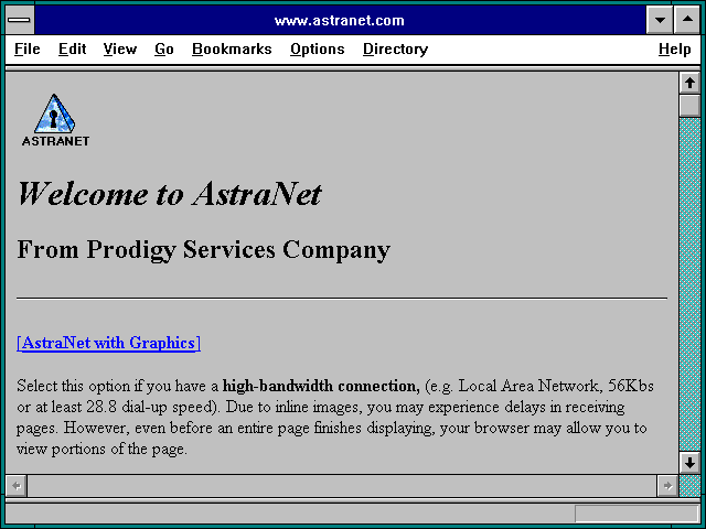 Screenshot of AstraNet (Prodigy Services Co.)