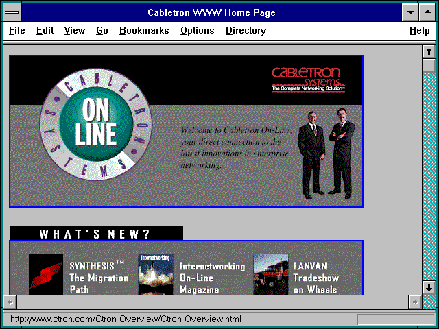 Screenshot of Cabletron WWW Home Page