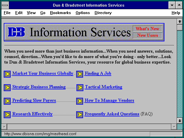 Screenshot of Dun & Bradstreet Information Services