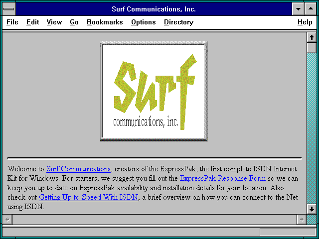Screenshot of Surf Communications Inc.
