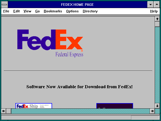 Screenshot of FEDEX HOME PAGE