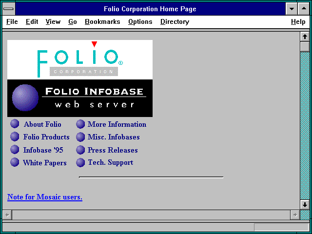 Screenshot of Folio Corporation Home Page