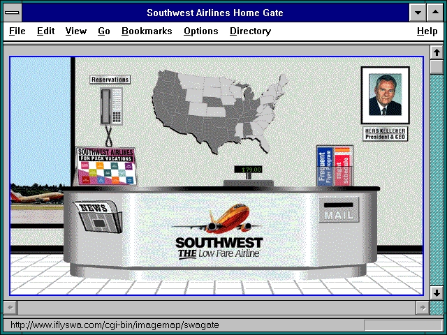 Screenshot of Southwest Airlines Home Gate