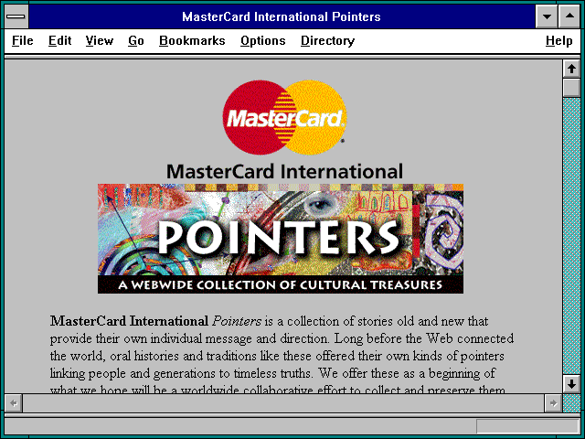 Screenshot of MasterCard International Pointers