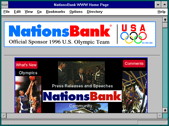Screenshot of NationsBank WWW Home Page