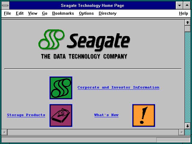 Screenshot of Seagate Technology Home Page