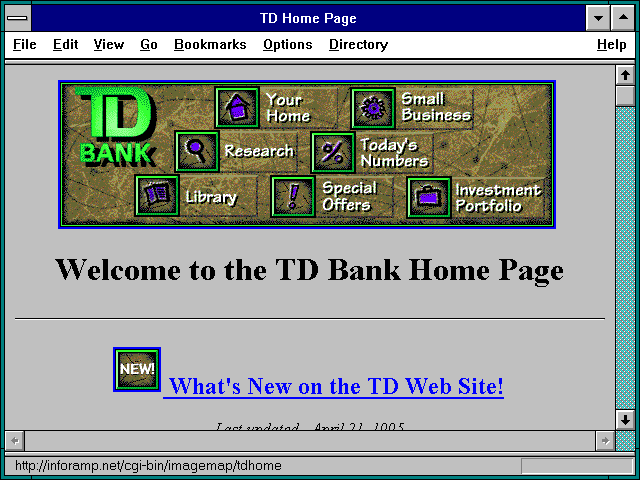 Screenshot of Toronto Dominion Bank (TD), a financial information re