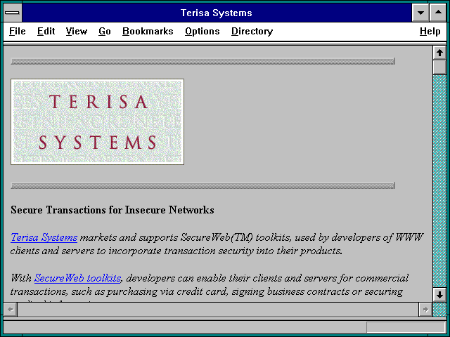 Screenshot of Terisa Systems
