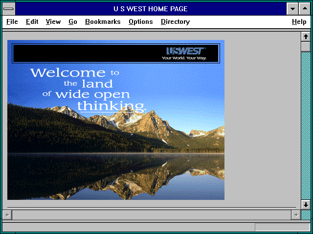 Screenshot of U S WEST HOME PAGE