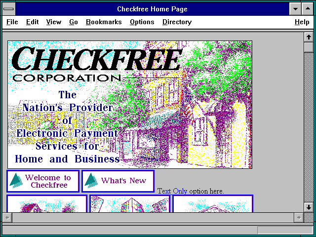 Screenshot of Checkfree Home Page
