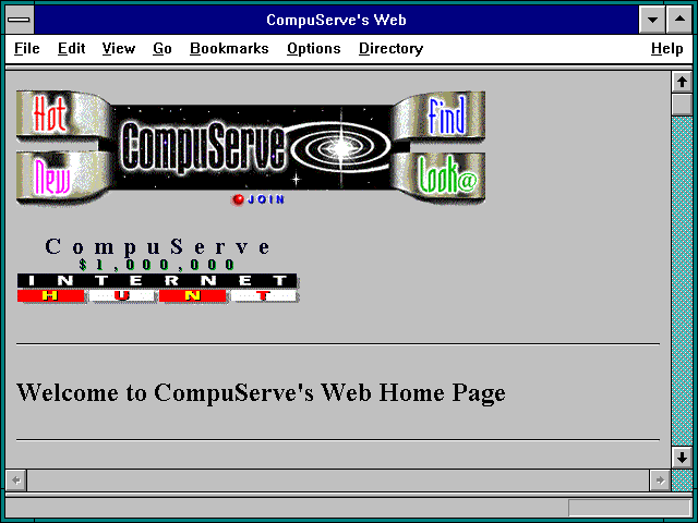 Screenshot of Compuserve Home Page