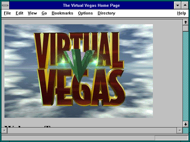 Screenshot of The Virtual Vegas Home Page