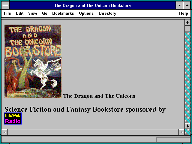 Screenshot of The Dragon and The Unicorn Bookstore