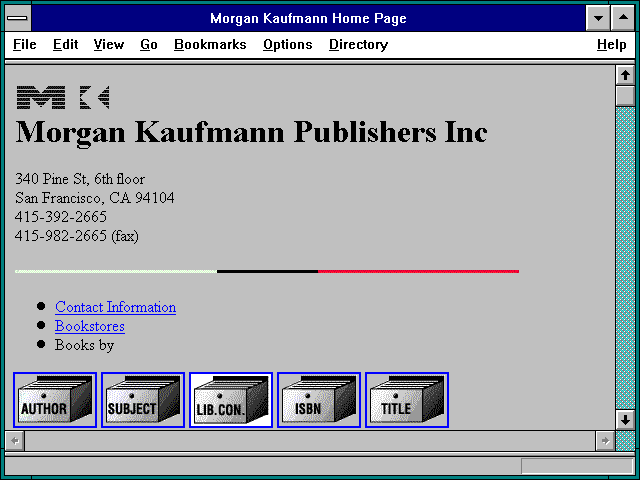 Screenshot of Morgan Kaufmann Home Page