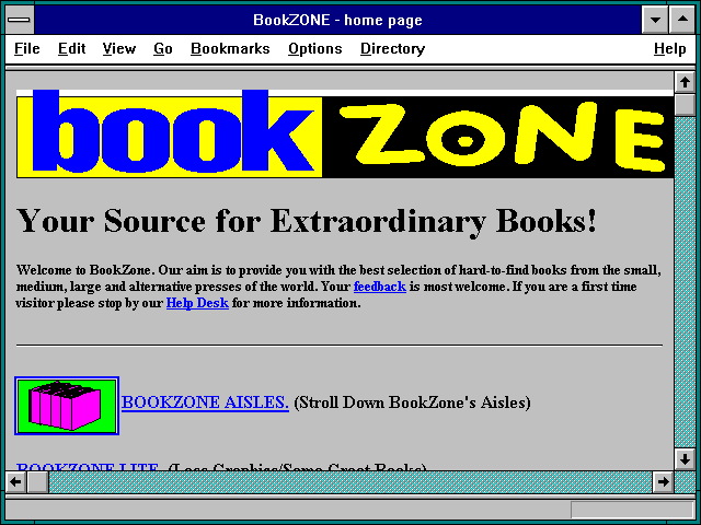 Screenshot of BookZONE - home page