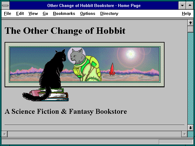 Screenshot of Other Change of Hobbit Bookstore - Home Page