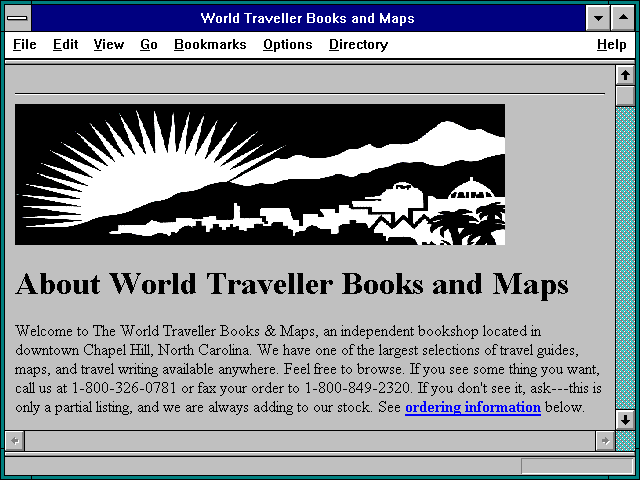 Screenshot of World Traveller Books and Maps
