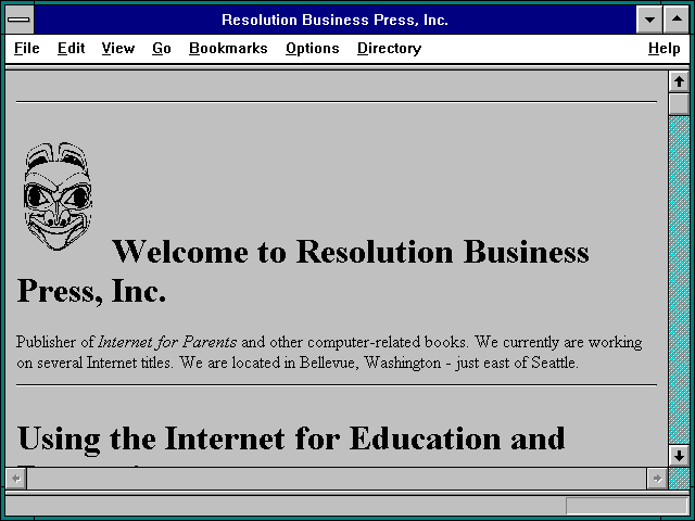 Screenshot of Resolution Business Press Inc.