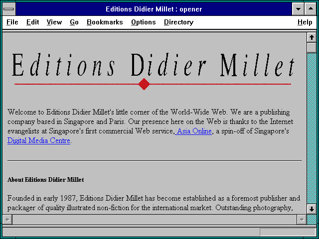 Screenshot of Editions Didier Millet : opener