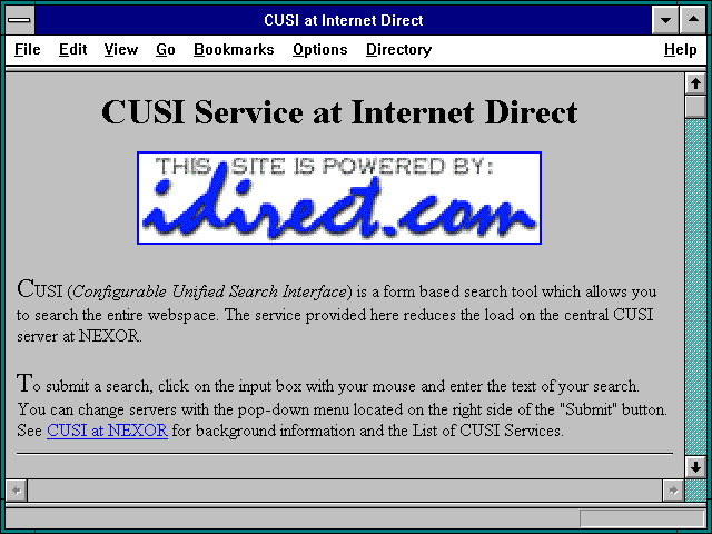 Screenshot of CUSI at Internet Direct