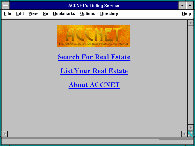 Screenshot of ACCNET's Listing Service