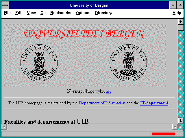 Screenshot of University of Bergen