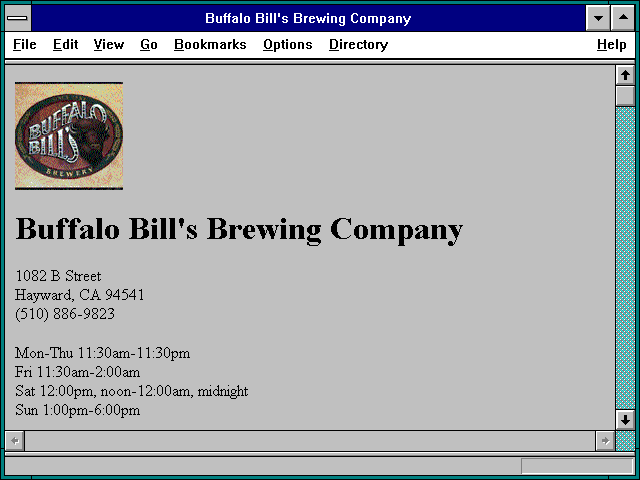 Screenshot of Buffalo Bill's Brewing Company