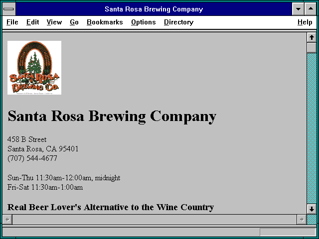 Screenshot of Santa Rosa Brewing Company