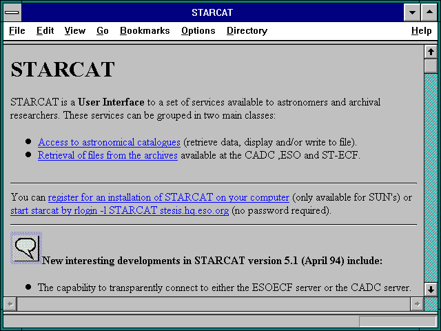Screenshot of STARCAT