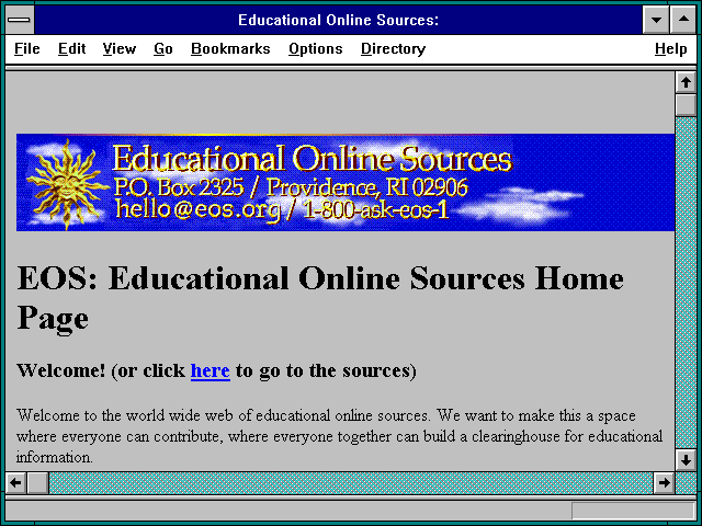 Screenshot of Educational Online Sources: