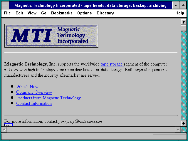 Screenshot of Magnetic Technology Incorporated