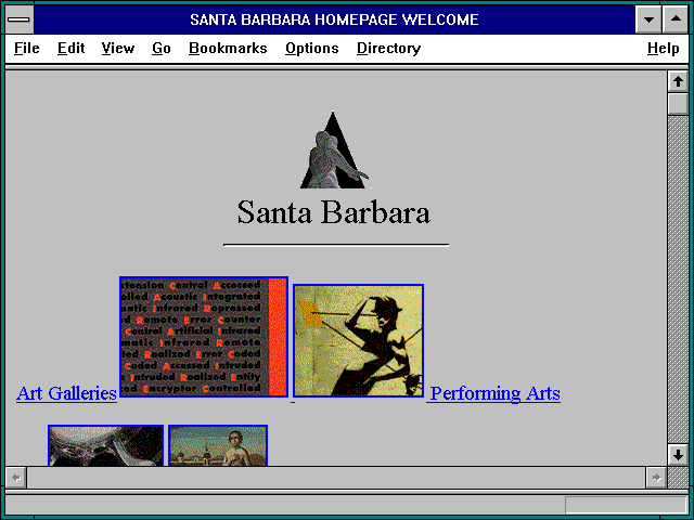 Screenshot of SANTA BARBARA HOMEPAGE WELCOME