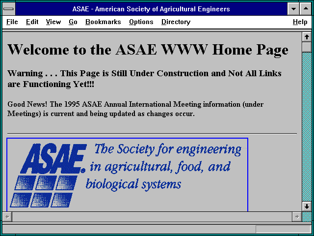 Screenshot of ASAE - American Society of Agricultural Engineers