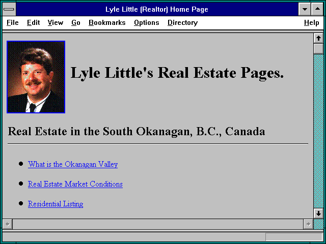 Screenshot of Lyle Little (Realtor) Home Page