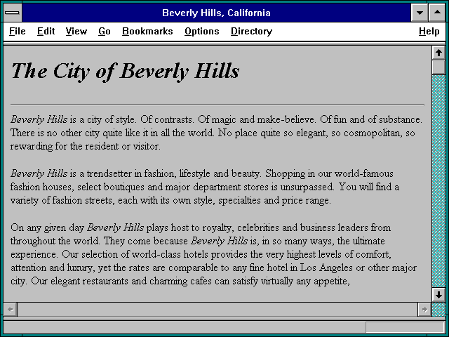 Screenshot of Beverly Hills California