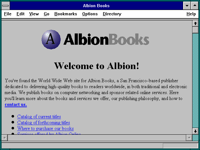 Screenshot of Albion Books
