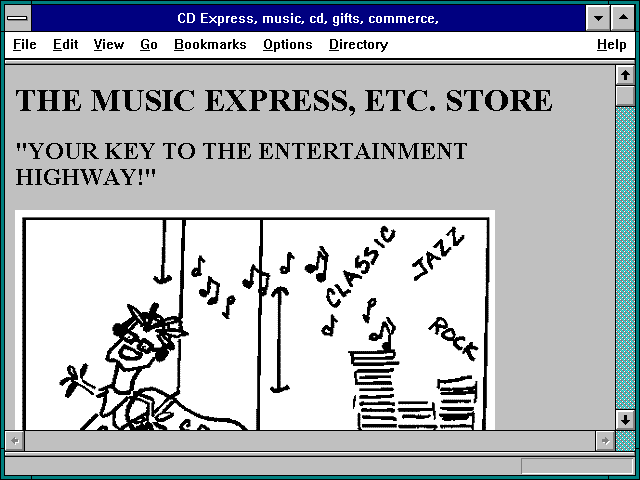 Screenshot of CD Express music cd gifts commerce