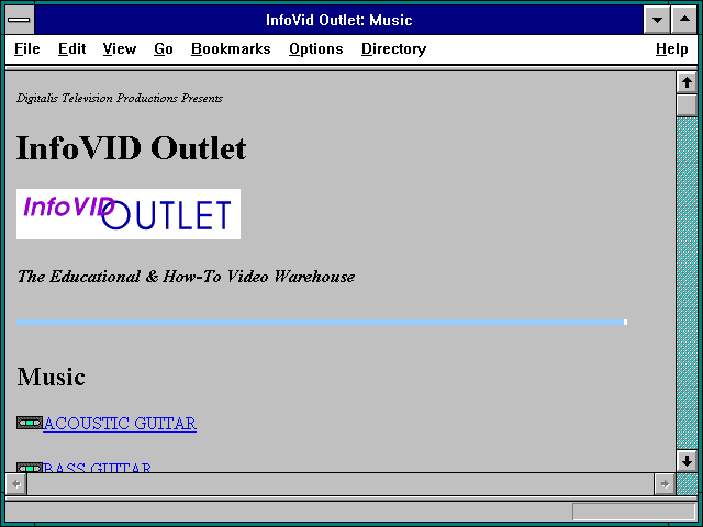 Screenshot of InfoVid Outlet: Music