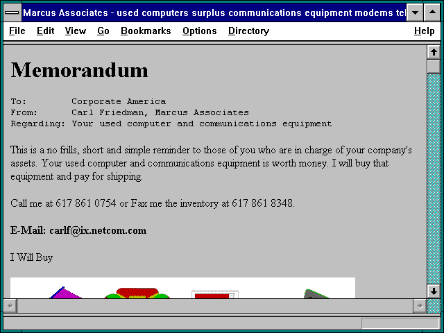 Screenshot of used computers surplus communications equipmentmodems telephone pc