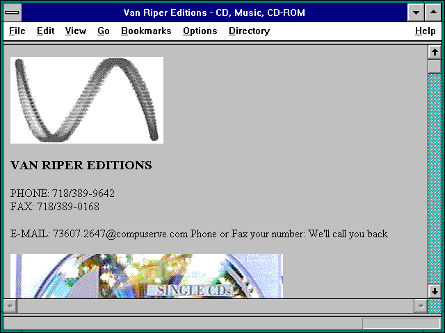 Screenshot of Van Riper Editions - CD Music CD-ROM