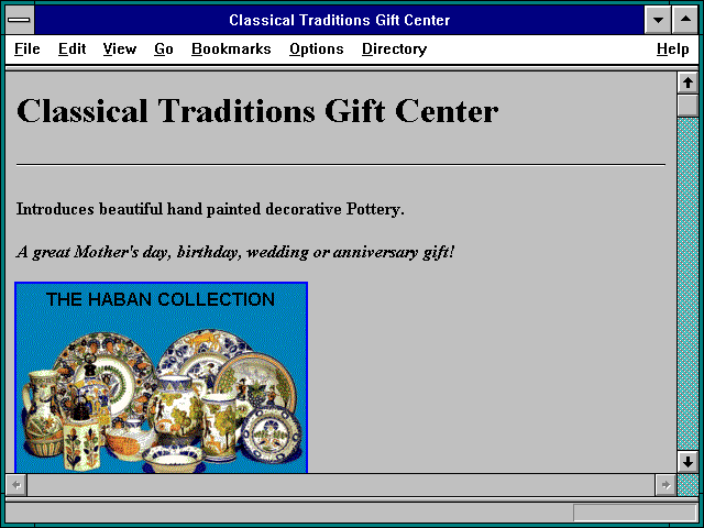 Screenshot of Classical Traditions Gift Center