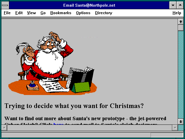 Screenshot of Email Santa@Northpole.net