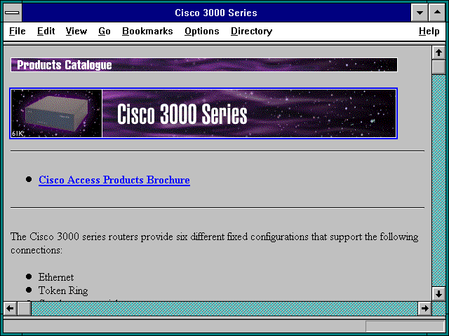 Screenshot of Cisco 3000 Series