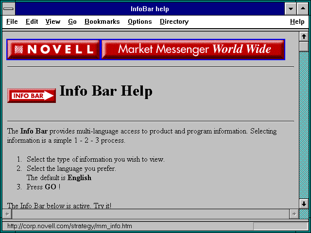 Screenshot of InfoBar help