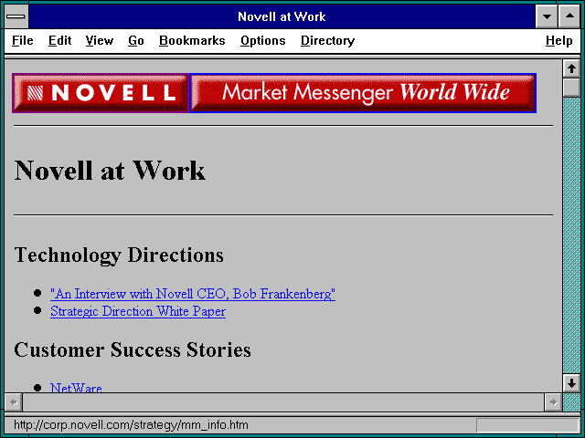 Screenshot of Novell at Work