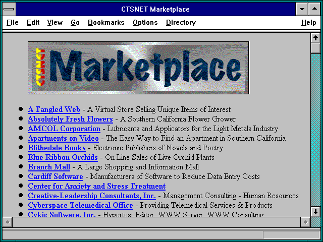 Screenshot of CTSNET Marketplace