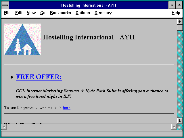 Screenshot of Hostelling International/American Youth Hostels