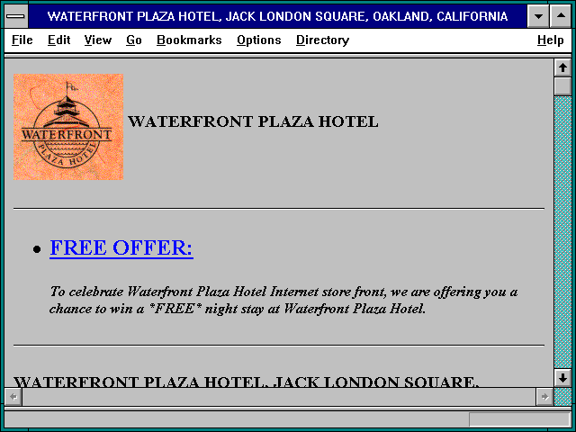 Screenshot of WATERFRONT PLAZA HOTEL JACK LONDON SQUARE OAKLAND CALIFORNIA