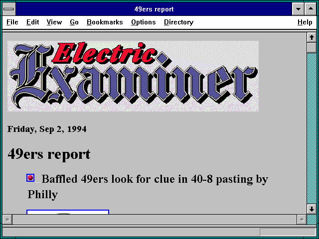 Screenshot of 49ers report